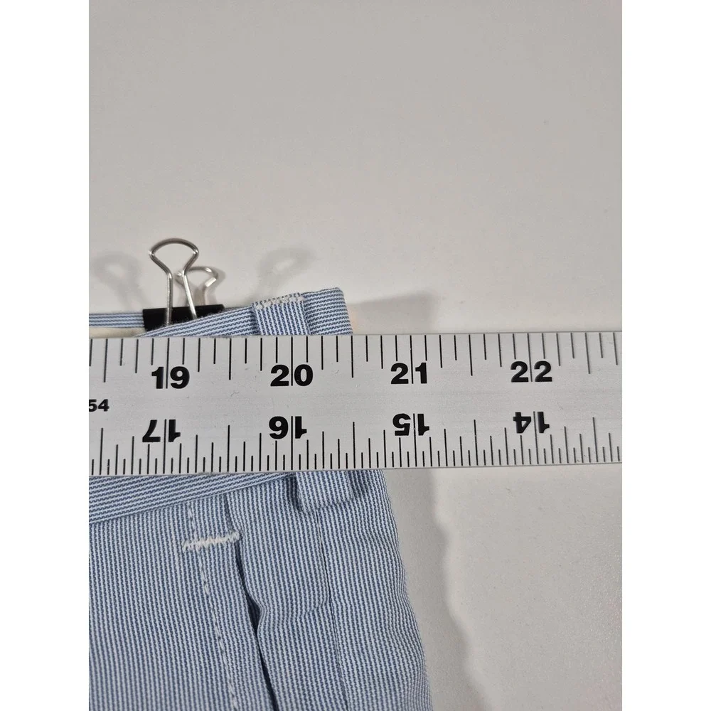 VTG Smythe Dress Pants Mens 44x37 Blue Pinstripe Pleated Straight USA Summer